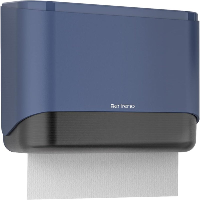 Bertreno Commercial Paper Towel Dispenser Wall Mount Paper Towel Holder Large Capacity 200 Multifold/Trifold/C Fold Hand Towel Dispenser Bathroom Tissue Dispenser (Blue) - Image 1